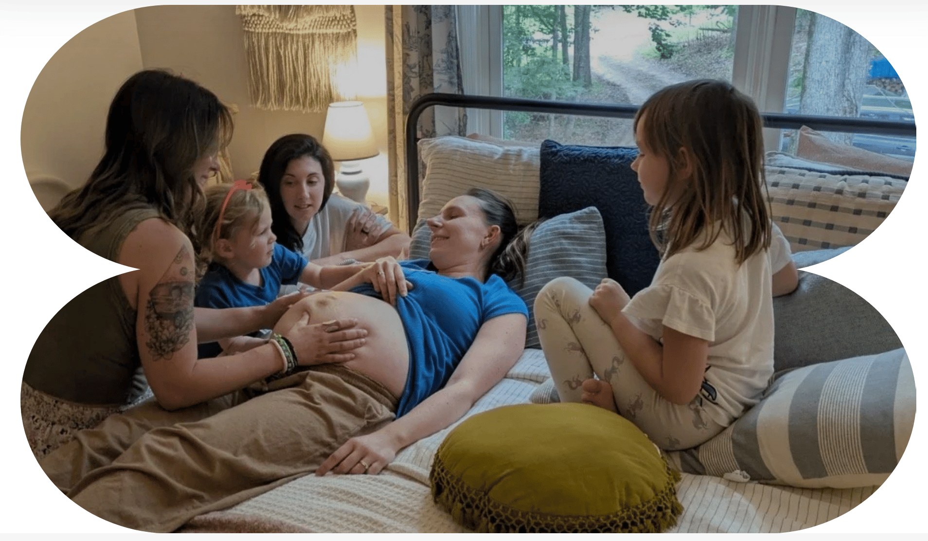 Amanda supporting a family during a homebirth